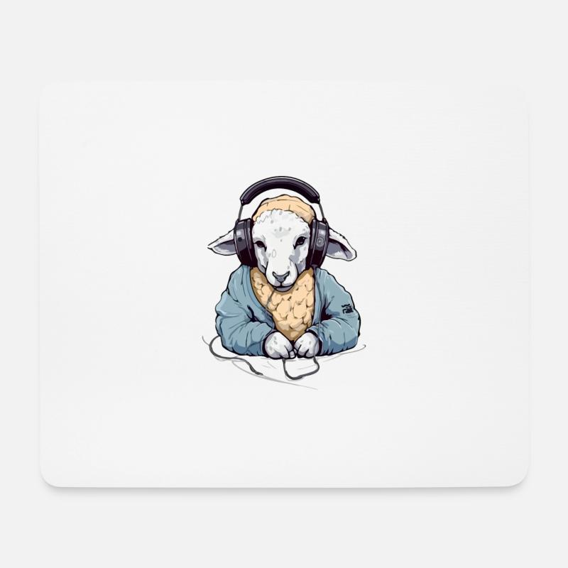 Liko, das musikliebende Schaf - Mousepad (Querformat) - Weiß