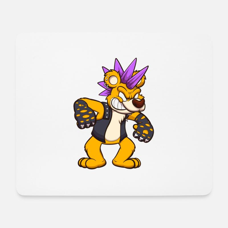 Punk Bär - Mousepad (Querformat) - Weiß