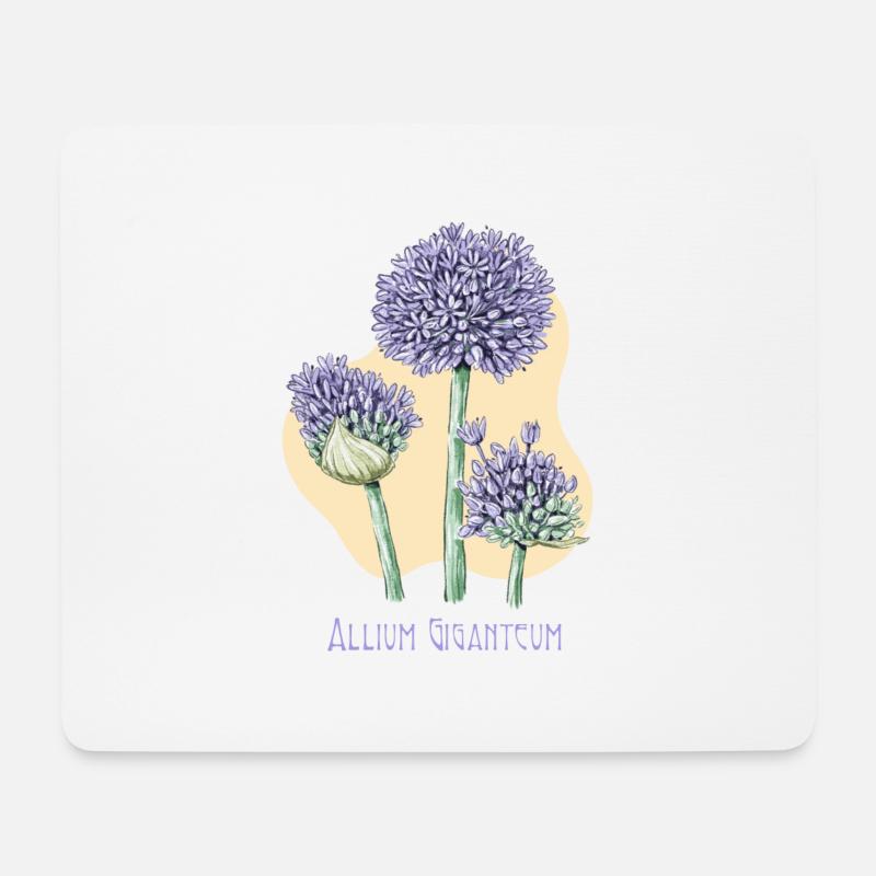 Knoblauch riesige botanische Zeichnung - Mousepad (Querformat) - Weiß