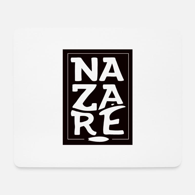 Nazare Surfing - Mousepad (Querformat) - Weiß