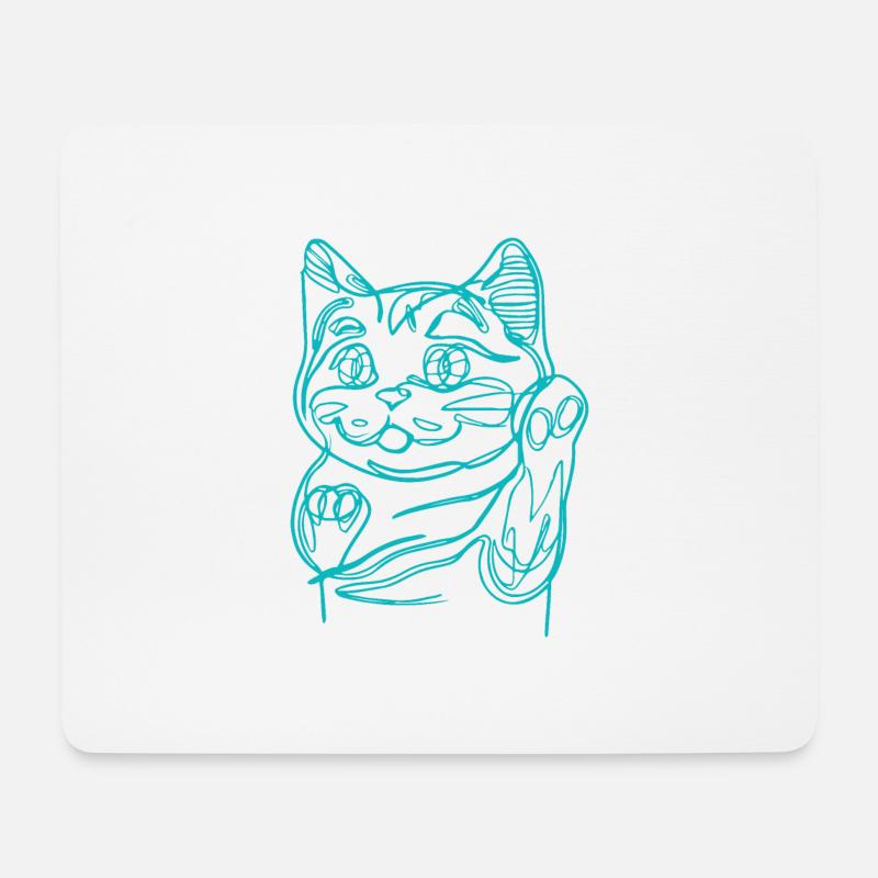 Lucky Cat Charm - Mouse Pad (horizontal) - white