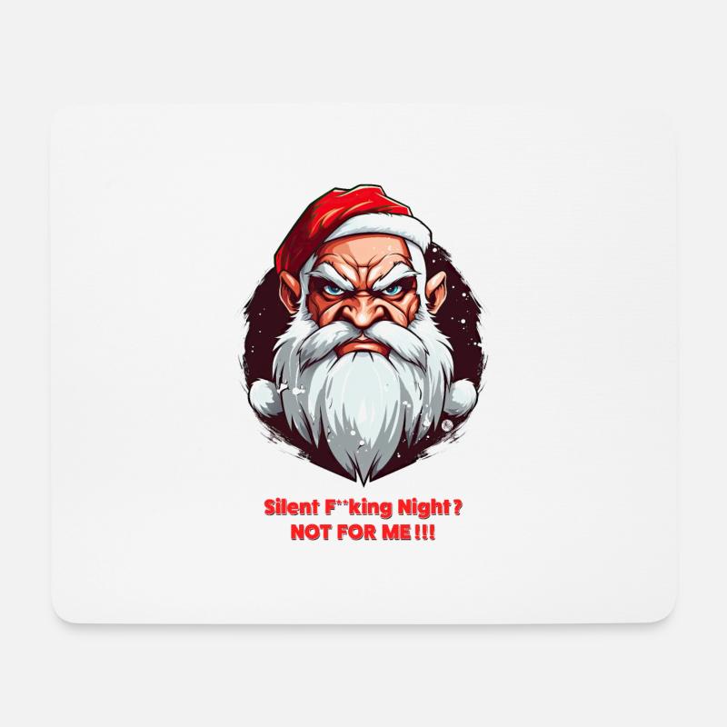 Wütender Weihnachtsmann - Stille verdammte Nacht - Mousepad (Querformat) - Weiß