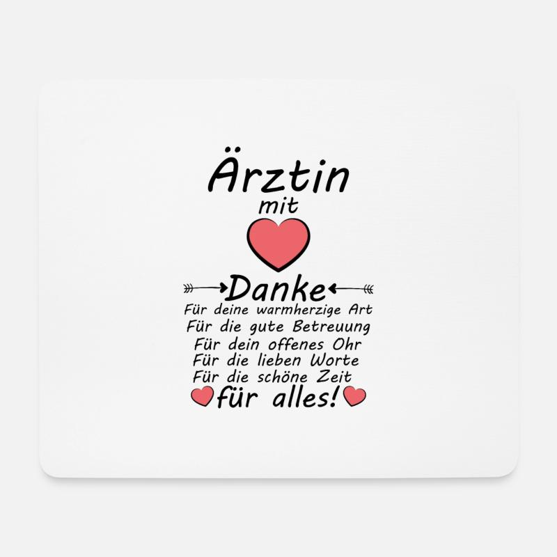 Ärztin Danke für Alles Dankeschön sagen Abschied - Mousepad (Querformat) - Weiß