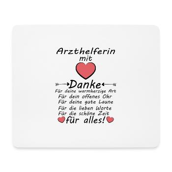 Arzthelferin Danke Dankeschön sagen zum Abschied - Mousepad (Querformat) - Weiß - Vorne