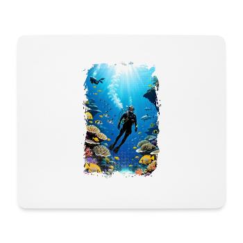 plongée sous marine - Tapis de souris (format paysage) - blanc - Devant