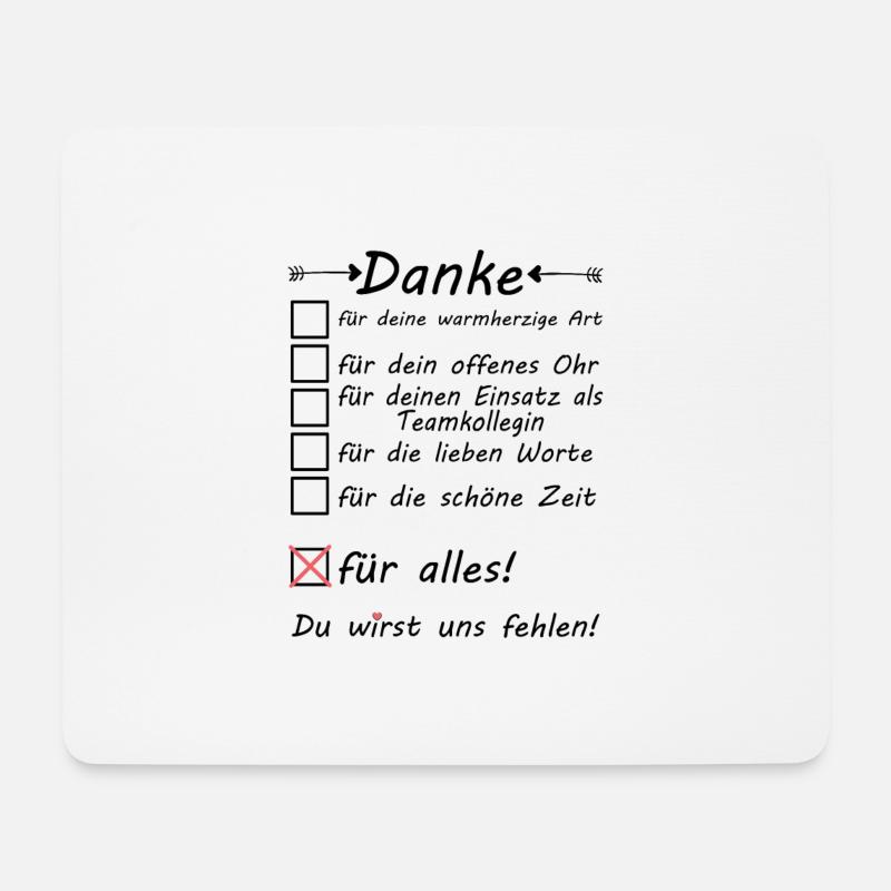 Teamkollegin Kollegin im Team Abschied Danke sagen - Mousepad (Querformat) - Weiß