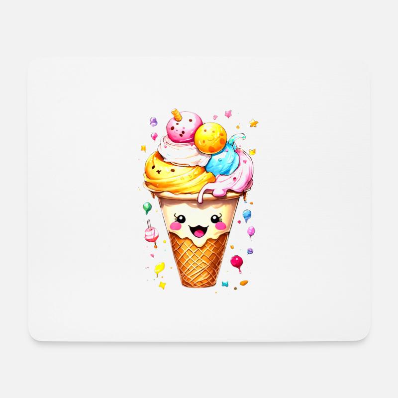 Eiswaffel - Mousepad (Querformat) - Weiß