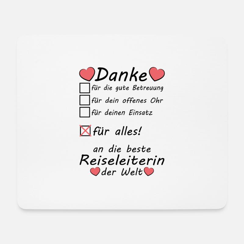 Beste Reiseleiterin Danke Dankeschön zum Abschied - Mousepad (Querformat) - Weiß