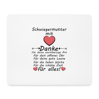 Schwiegermutter Danke Sagen für Alles Mit Herz - Mousepad (Querformat) - Weiß - Vorne