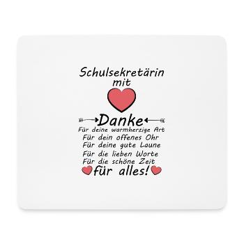 schulsekretärin Schul Sekretärin Danke Abschied - Mousepad (Querformat) - Weiß - Vorne