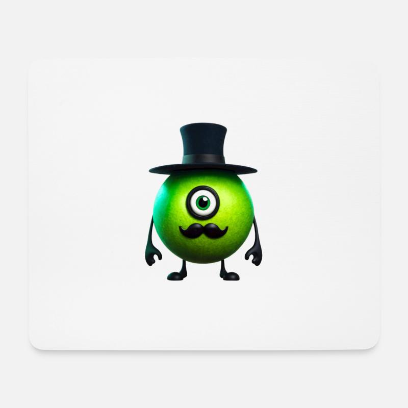 grünes Geschöpf Mr. Green - Mousepad (Querformat) - Weiß