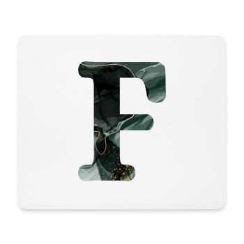 Letter f marbled green - Mouse Pad (horizontal) - white - Front