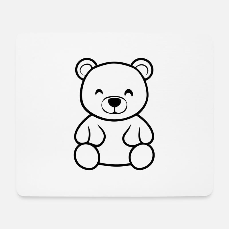 Teddybär - Mousepad (Querformat) - Weiß