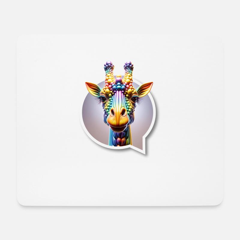 Giraffe diversity CSD regenbogen 3D spruch balloon - Mousepad (Querformat) - Weiß