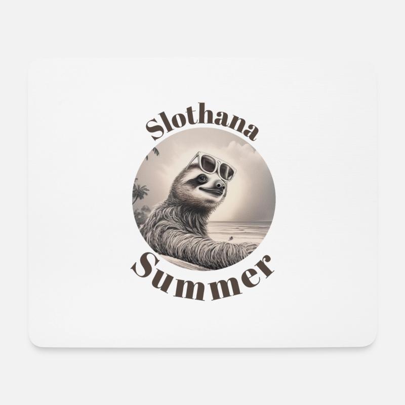 Slothana Summer - Mousepad (Querformat) - Weiß