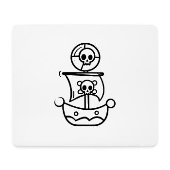 Piratenschiff - Mousepad (Querformat) - Weiß - Vorne