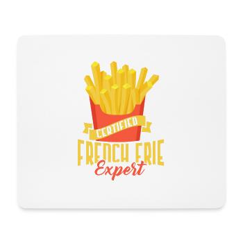 French Fries Aficionado : certifié et avisé - Tapis de souris (format paysage) - blanc - Devant