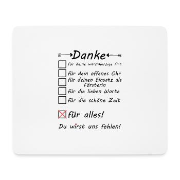 Försterin zum Abschied Rente Ruhestand Danke sagen - Mousepad (Querformat) - Weiß - Vorne