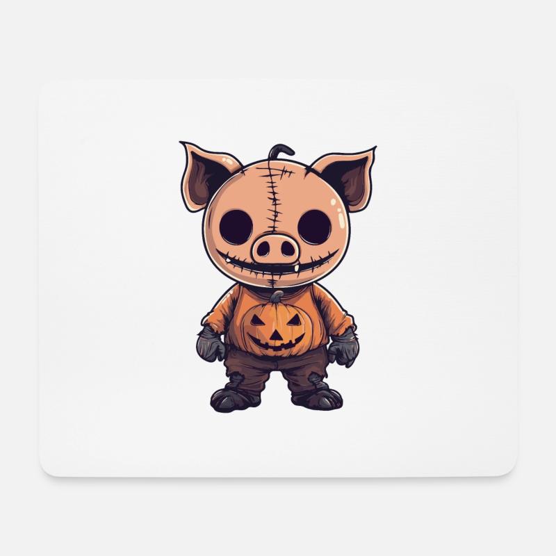 Schwein Halloween Comic Lustig - Mousepad (Querformat) - Weiß