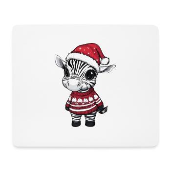 Zebra Weihnachten Comic - Mousepad (Querformat) - Weiß - Vorne