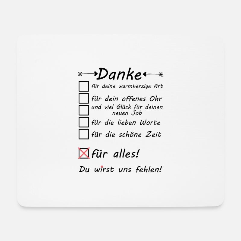 Kollegin der gekündigt hat Abschiedsgeschenk Danke - Mousepad (Querformat) - Weiß