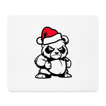 Bande dessinée de Noël Panda Bear - Tapis de souris (format paysage) - blanc - Devant