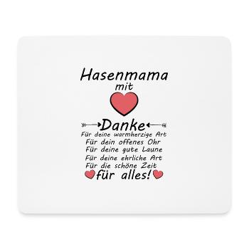 Beste Hasenmama Danke sagen Muttertag - Mousepad (Querformat) - Weiß - Vorne