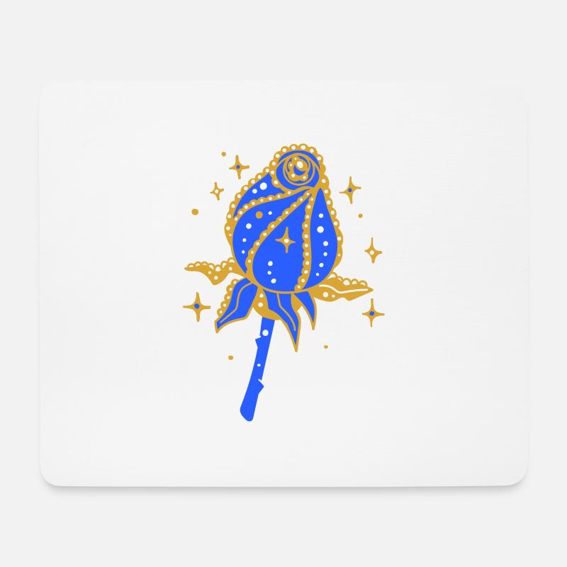 Goldene Rose mit Glitzer - Mousepad (Querformat) - Weiß