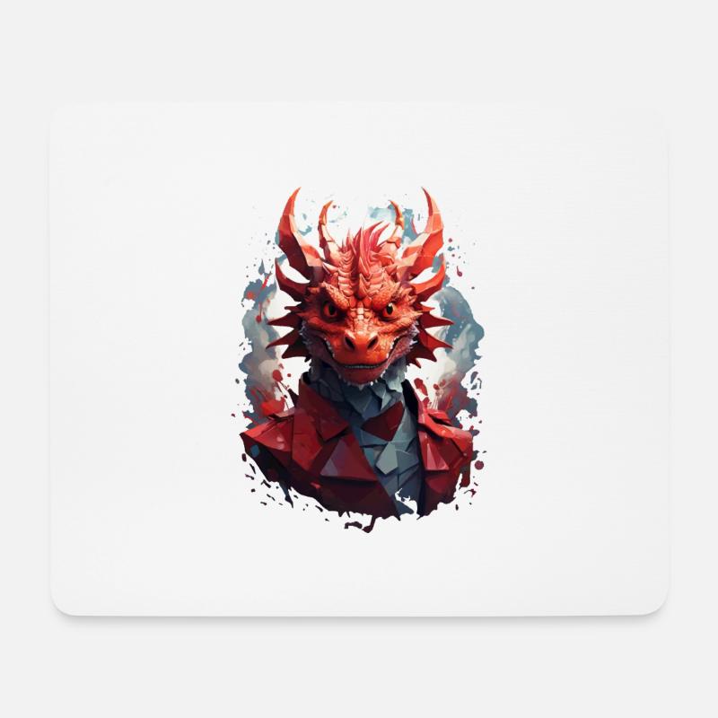 Drache - Mousepad (Querformat) - Weiß