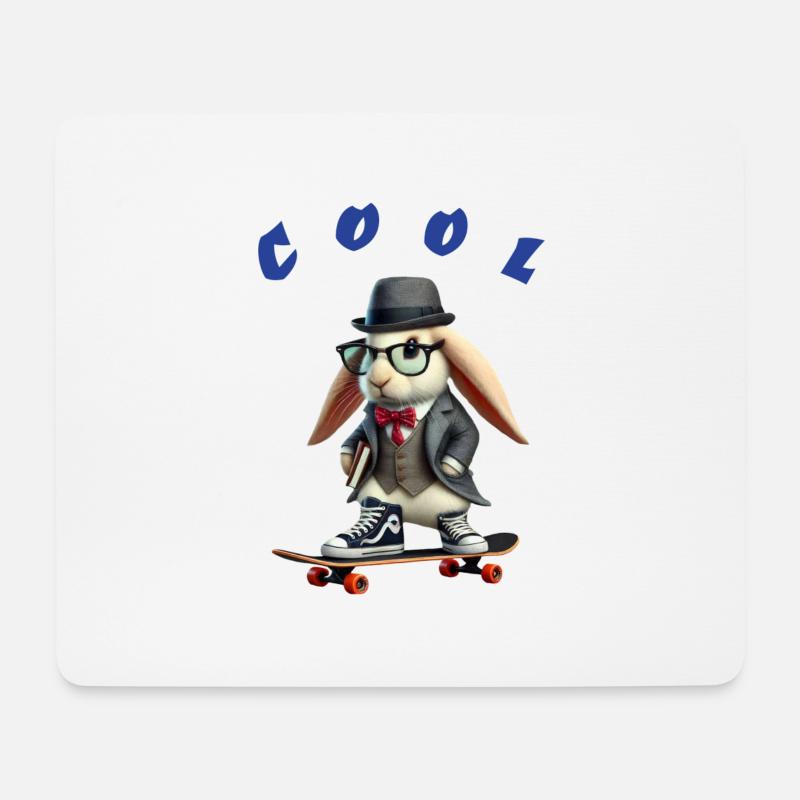 Cool rabbit - Mousepad (Querformat) - Weiß