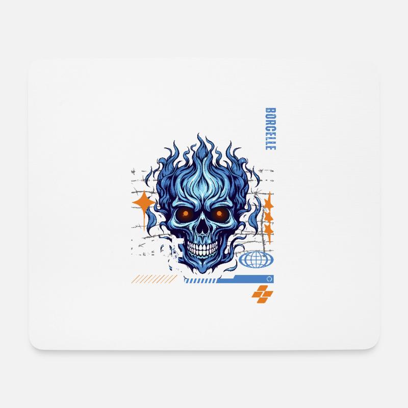 Blue Skull White - Mouse Pad (horizontal) - white