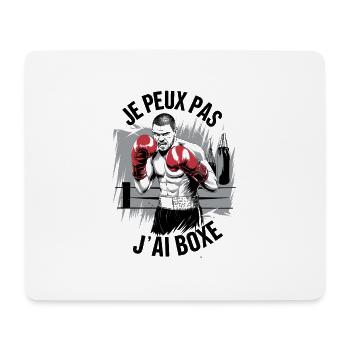 Je peux pas j'ai boxe - Tapis de souris (format paysage) - blanc - Devant