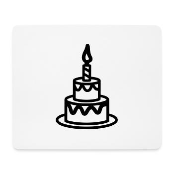 Gateau d'anniversaire - Tapis de souris (format paysage) - blanc - Devant