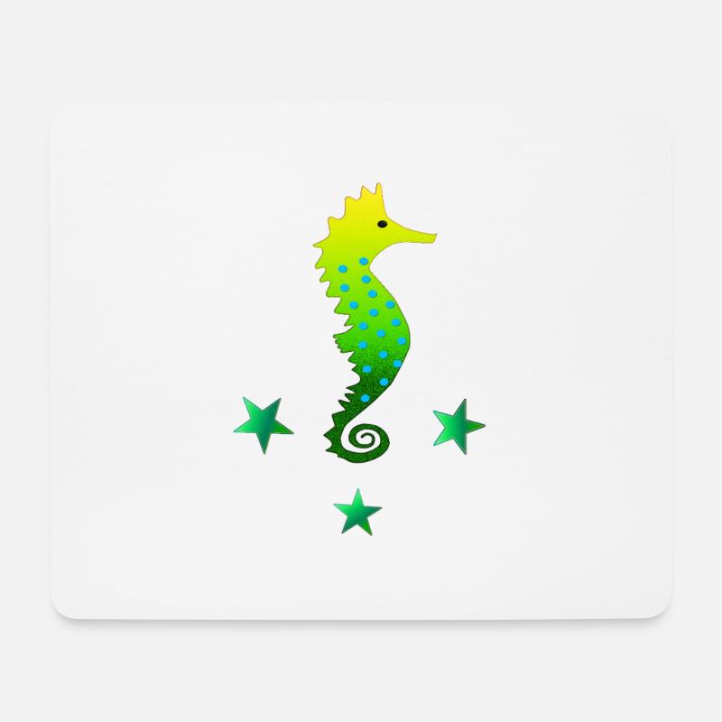 grünes Seepferdchen Seepferd schwimmen lernen - Mousepad (Querformat) - Weiß