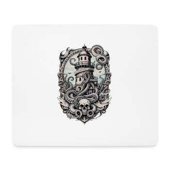 Die Flut flüstert, die Tiefe verschlingt - Mousepad (Querformat) - Weiß - Vorne
