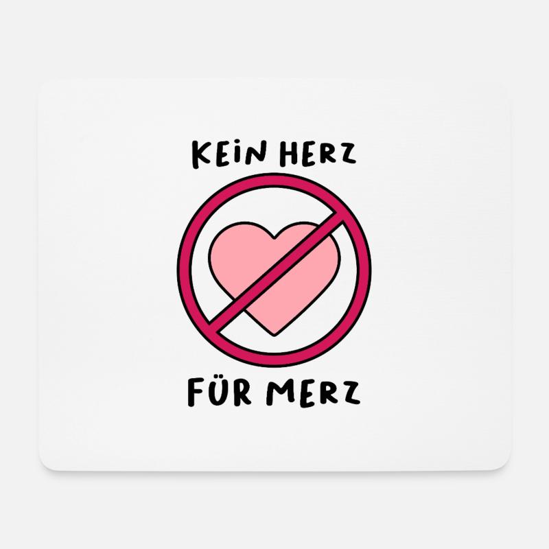 keinHerzfuerMerz - Mousepad (Querformat) - Weiß