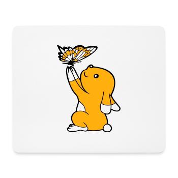 Bunny Butterfly Friends Holding Pretty Beautiful Cute - Mouse Pad (horizontal) - white - Front