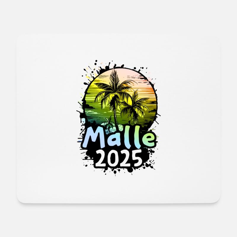 Malle 2025 Urlaub Palmen - Mousepad (Querformat) - Weiß