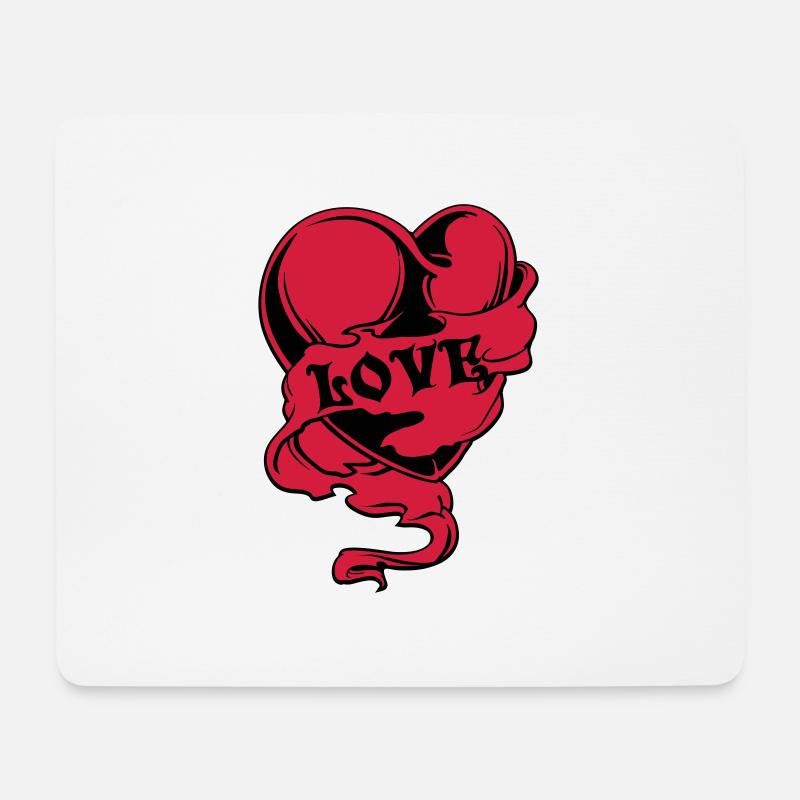 Herz - Mousepad (Querformat) - Weiß