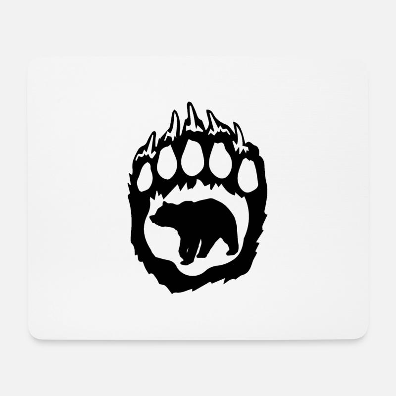 Bear Footprint - Mousepad (Querformat) - Weiß