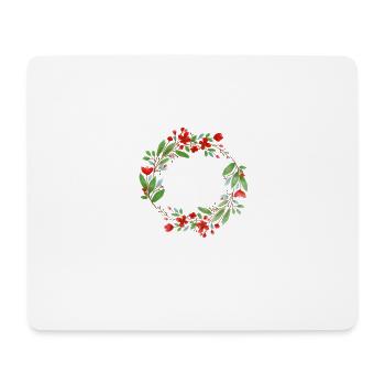 Aquarell Kranz Kreis Blumen Blüten Pflanzen Floral - Mousepad (Querformat) - Weiß - Vorne