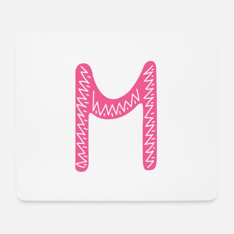 Buchstabe M - Mousepad (Querformat) - Weiß