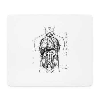 Tableau de coupe médical du corps humain - Tapis de souris (format paysage) - blanc - Devant