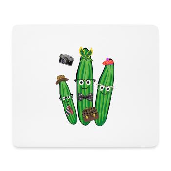gurken trio,gurken,gurke,retro, vintage,brille - Mousepad (Querformat) - Weiß - Vorne