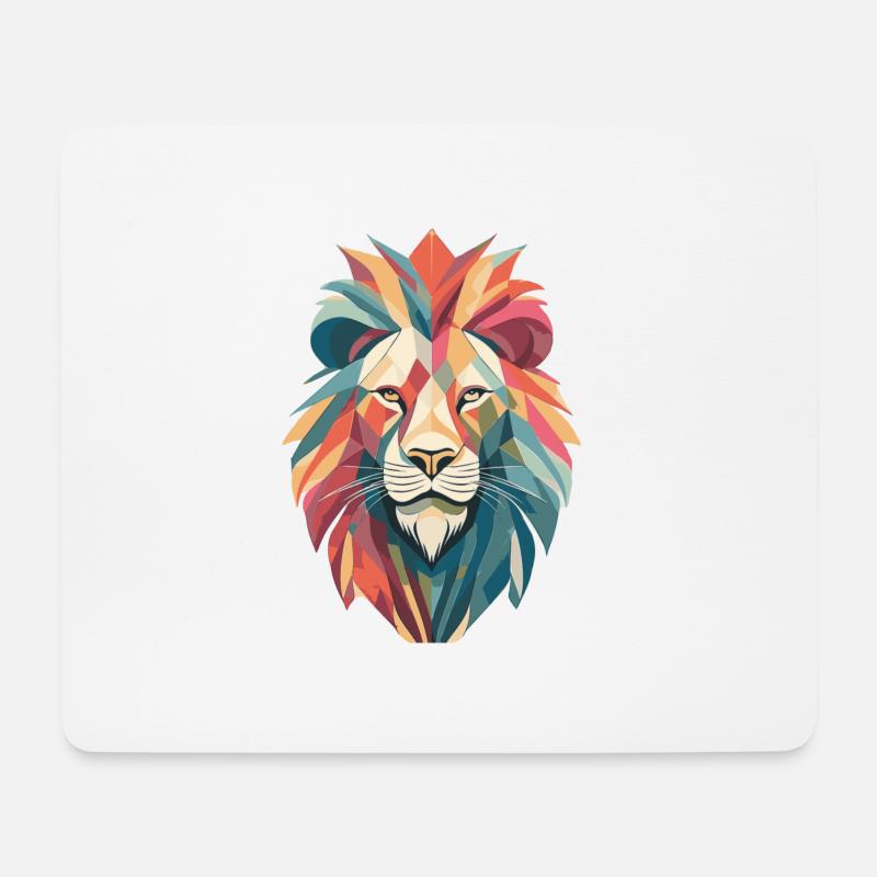 Prismatischer Löwe - Mousepad (Querformat) - Weiß