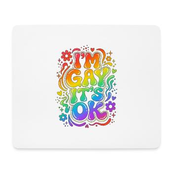 Je suis gay, ça va. - Tapis de souris (format paysage) - blanc - Devant
