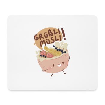 Grüßli Müsli!  - Mousepad (Querformat) - Weiß - Vorne