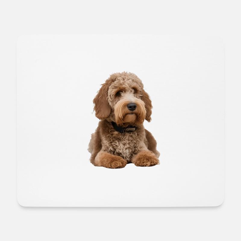 Pudel - Mousepad (Querformat) - Weiß