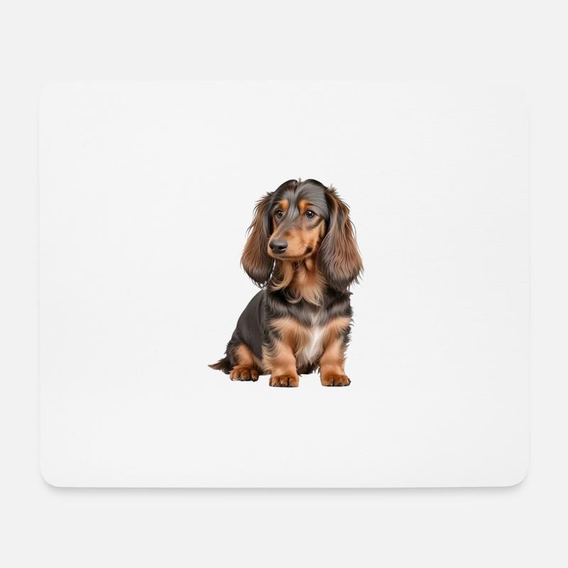 Dackel - Mousepad (Querformat) - Weiß