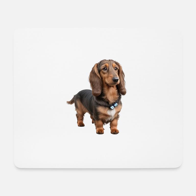 Dackel - Mousepad (Querformat) - Weiß